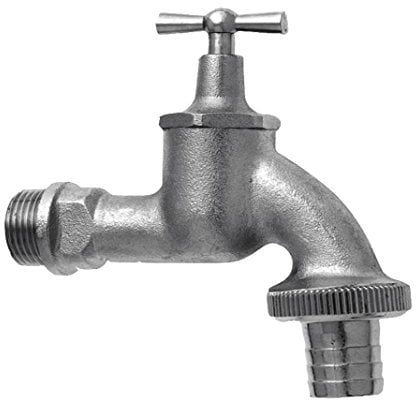 GEKA Wasserhahn 1/2 Zoll MS Chromstahl matt mit Verschraubung 13mm