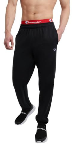Champion Men's Cinched-Bottom Fleece Sweatpants, Standard Fit, Midweight, Available in Regular And Big & Tall Pantaloni, Nero, M Uomo