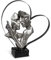 Moderne und exklusive Skulptur Liebespaar im Herz aus Keramik bronze/silber Höhe 37 cm.