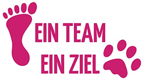 kleb-Drauf | 1 EIN Team EIN Ziel | Pink - glänzend | Autoaufkleber Autosticker Decal Aufkleber Sticker | Auto Car Motorrad Fahrrad Roller Bike | Deko Tuning Stickerbomb Styling Wrapping