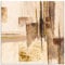 ARTland Wanddeko Wandbild Alu Verbundplatte für Innen & Outdoor Bild Abstrakte Motive Muster Malerei Creme Goldene Silhouette I A5JH