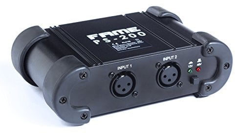 Fame Audio PS-200, 2-Kanal Phantomspeisung, Umschaltbar 12V/48V, Robustes Metallgehäuse, Schwarz, Ideal für Studio und Liveanwendungen, Inklusive 20VDC Netzteil