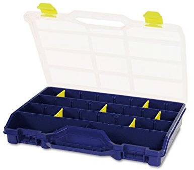 Tayg 46-26 Estuche organizador con separadores móviles, 2000 W, 240 V, Azul, Transparente, Amarillo, 378 x 290 x 61 mm