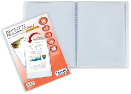 Favorit Portalistino Personalizzabile 30 Buste Buccia d'arancia, 22 x 30 cm, Trasparente