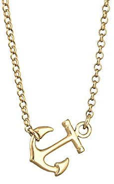 Elli Halskette Damen Anker Anhänger Symbol Maritim in 925 Sterling Silber vergoldet