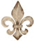 Deco 79 Wanddekoration aus Metall, Fleur de Lis, mit Distressing, 63,5 x 2,5 x 76,2 cm, Weiß