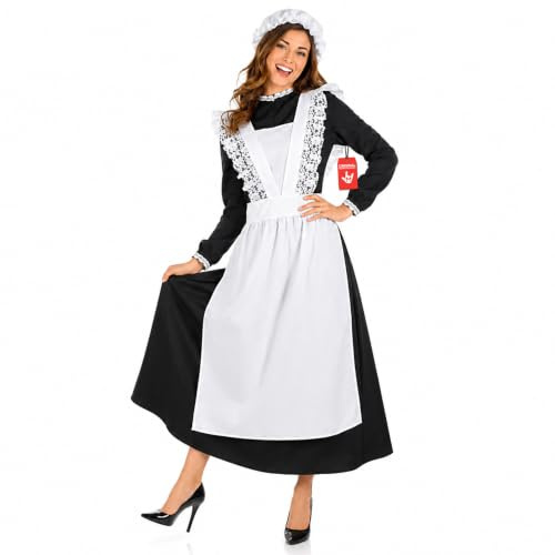 Fun Shack Victorian Maid Costume Women, Maid Fancy Dress, Victorian Costume Ladies, 1800s Fancy Dress Women's
