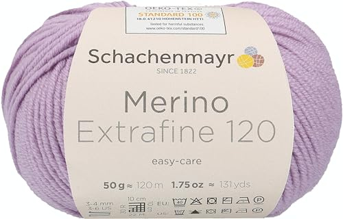 Schachenmayr Merino Extrafine 120 9807552-00145 flieder Handstrickgarn, Schurwolle