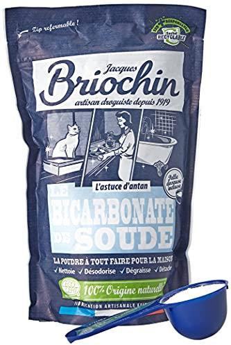 Jacques Briochin Lot x3 Bicarbonate de Soude 500g - Nettoyant Anti Calcaire Naturel, Anti Mauvaises Odeur, Multi-Surfaces - Sachet Refermable Recyclable Cuillère Doseuse - Fabriqué en France ECOCERT