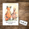 ilka parey wandtattoo-welt® A6 Postkarte Karte Print Fuchs und Hase mit Spruch Liebe muss nicht perfekt sein sondern echt pk06