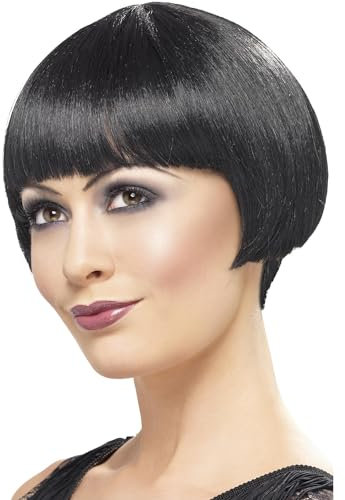 Smiffys 20er Flapper Bob Perücke, Schwarz, Kurz