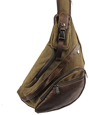 Xieben Canvas Sling Bag Rucksack Crossbody Schulter Brusttasche für Männer Frauen Reisen Business Laptop Radfahren Wandern Camping Rucksack Daypack