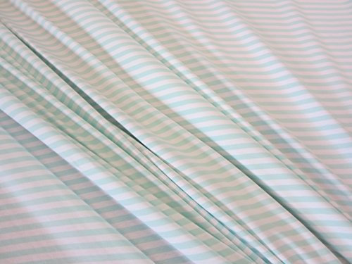Stoff Meterware Jersey Ringeljersey Streifen mint weiß gestreift minzgrün Kleiderstoff T-Shirtstoff