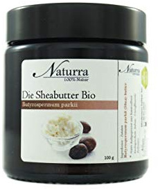 Naturra Bio Sheabutter 100g im Glastiegel – 100% Nativ & Unraffiniert – Hochwertige Karité-Butter ohne Zusatzstoffe – Feuchtigkeitspflege für Haut & Haare – DIY Naturkosmetik