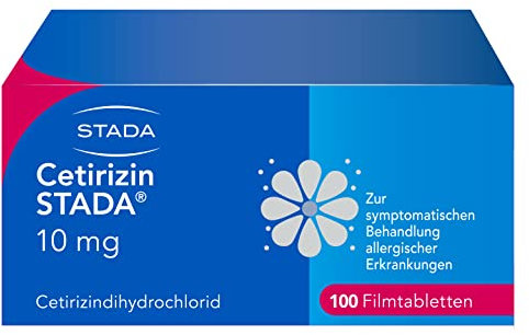 Cetirizin STADA 10 mg; schnell & zuverlässig bei Allergie; zur symptomatischen Behandlung allergischer Erkrankungen wie Heuschnupfen; lindert allergische Nasen- und Augensymptome, 100 Stück