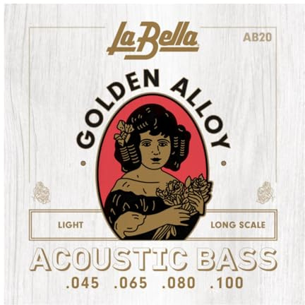 La Bella AB20 Golden Alloy Acoustic Bass Light Long Scale 45-100