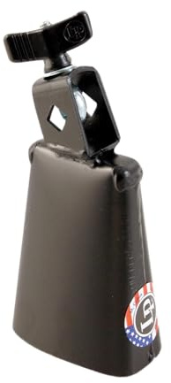 LP Latin Percussion LP575 Kuhglocke Tapon 4 brushed steel, schwarz, montierbar, mäßig trockener Sound mit leichten Obertönen