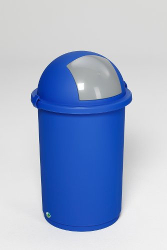 Kunststoff-Abfallbehälter mit Einwurfklappe (blau)