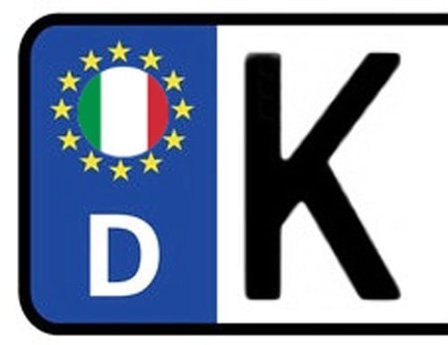 Werbetechnik Sotirios Papoutsis 2X Kennzeichen Aufkleber Italien Nummernschild Sticker (ca.2 cm)