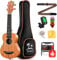 Donner Ukulélé de concert pour débutant en acajou 23 pouces avec cours en ligne gratuit, sac de transport, sangle, accordeur, médiators, tissu DUC-1 Choix de cadeau