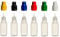 6 Stück 10 ml PP-Flaschen MIT FARBIGEN DECKELN + Füll-Trichter - Quetschflasche Leerflasche Kunststofflasche Plastikflasche Spritzflasche quetschbar zum befüllen und mischen auch Liquide