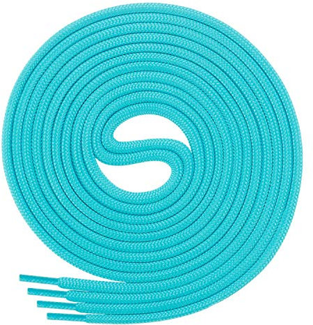 DI FICCHIANO Cordones redondos para calzado de negocios y de cuero, cordones versátiles, 3 mm de diámetro, longitud 60 - 130 cm, 25 colores, de poliéster, Unisex, turquesa, 130 cm