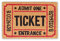 Relaxdays Fußmatte Ticket aus Kokos, HxBxT: 1,5 x 60 x 40 cm, außen, rutschfest, Vintage, Kokosfaser, Gummi, mehrfarbig