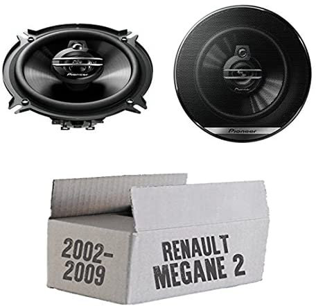 Lautsprecher Einbauset passend mit Pioneer TS-G1330F - 13cm 3-Wege 130mm Triaxe 250W Auto Einbausatz für Renault Megane 2