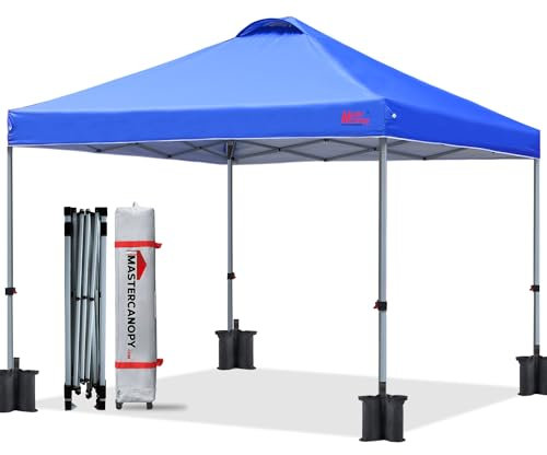 MasterCanopy 5 x 5 Pop Up Auvent Portable Auvent Tente Bonus Sac de Transport et Piquets Violet