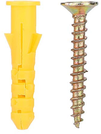 FTVOGUE Fixations pour Vis De Fixation Murale en Plastique + Vis Autotaraudeuses(Φ6mm×50)
