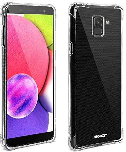 Moozy Cover Silicone Trasparente per Samsung J6, Galaxy J6 2018 - Custodia Antiurto, Crystal Clear Case, TPU Morbido