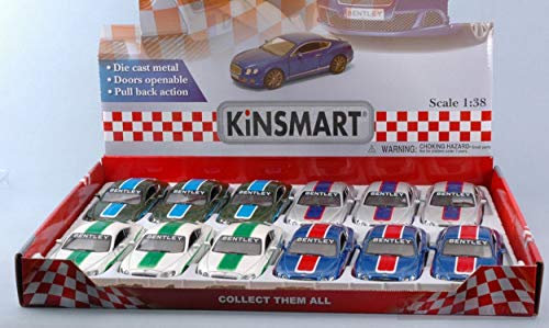 Kinsmart Scale Modell KOMPATIBEL MIT Bentley Continental GT Speed 2012 with Printing COL.Ass.cm 12 1:38 KT5369DF