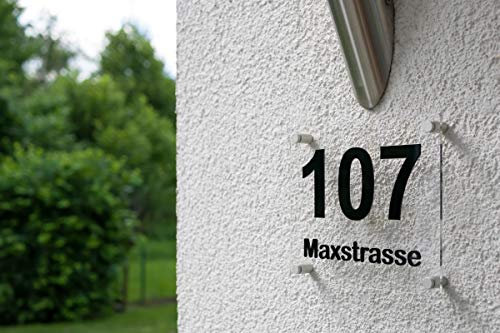 Hausnummern Türschild Acrylglas Transparent