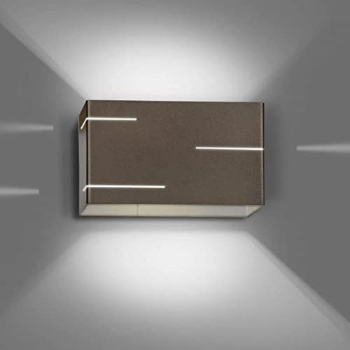 famlights Wandleuchte Tabea aus Metall, Wenge/Braun, G9-Fassung, max.20W (LED-geeignet) Up-Down Modern Wandlampe Wohnzimmer Schlafzimmer Treppenhaus Flur Schlitz rechteckig Designer dimmbar