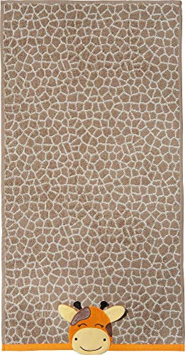 Erwin Müller Kinder-Handtuch Giraffe Walk-Frottier Hellbraun/Natur Größe 50x100 cm - weich, saugstark, strapazierfähig, mit beidseitige Schlaufen