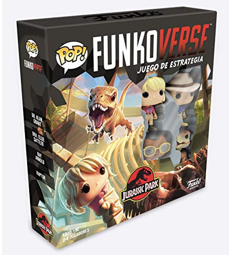 Funko 47122 POP Funkoverse 100-Base (Spanish) Jurassic Park/World Brettspiel, Film, Mehrfarbig, Talla única