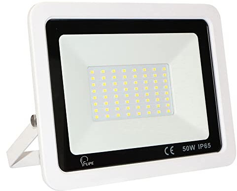 Mille Lucciole Faretto LED da Esterno 50W,Potenti Faro LED Esterni 5000LM,72 leds 4500K Bianco Neutro IP65 Impermeabile Faretti Esterni,Faretto da esterno Giardino Terrazza Garage【Guscio Bianco】