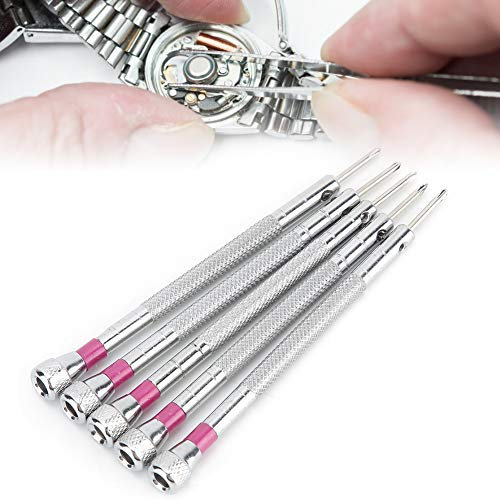 Uhren Schraubendreher, Uhren Reparaturwerkzeug für Kreuz Uhren mit 5 Stück 1,6 mm Kreuz Schraubendreher aus Edelstahl, Uhren Reparatur Set, Uhren Reparatur Zubehör