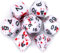 FLASHOWL Set di dadi D&D con puntini rossi spray irregolari Gioco di ruolo poliedrico Dadi da gioco D20 Dadi Dungeons and Dragons Dice Set di 7 (rosso)