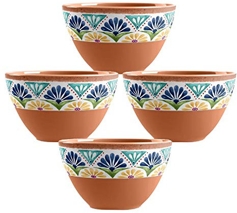 Purely Home Rio Medallion Dipping Bowls - Melamine/Plastic - for Crisps, Dips & Nibbles, Set of 2 (4)