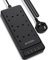 AICODE Extension Lead with USB Slots,2 Meter Cable Power Strip with 6 Way Multi Plug Extension Socket and 4 USB Ports,Switch,Fuse,Wall Adapter UK Plug for Home,Office,Travel,Black
