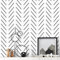 Orainege Papier peint autocollant noir et blanc à chevrons pour salle de bain, 45 x 300 cm, papier peint amovible à motif géométrique moderne