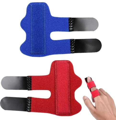 Mrriyai Finger Splint Protector 2 Stücke Schiene Mit Daumen Bandagen Fingerschutz Schienen Mit Aluminium Unterstützung Verstellbare Fingerstütze Für Gebrochene Strapazierte Arthritis Oder Tendinitis