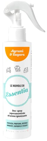 Le Nuvole di ESSENTIA, Profumo Igienizzante Spray | Agrumi e Zagara | 250 ml (Confezione da 1) | Per Ambienti, Tessuti e Superfici con Essenze Naturali e Sali Quaternari di Ammonio