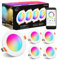 LED Einbaustrahler 8W (ersetzt 60W), RGBW mit APP-Steuerung 3 Zoll, Rund Deckenspots IP44 Warmweiß 2700K Einbauleuchte RGB Farbwechsel Farbige für Schrank, Küche, Wohnzimmer, Schlafzimmer (4er-Pack)