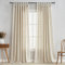 VOILYBIRD Halbtransparente Vorhänge aus Leinen, mit Schlaufen, lichtfilternd, Elegante Vorhänge und Vorhänge für Wohnzimmer, 132 x 213 cm Länge, 2 Paneele, Beige