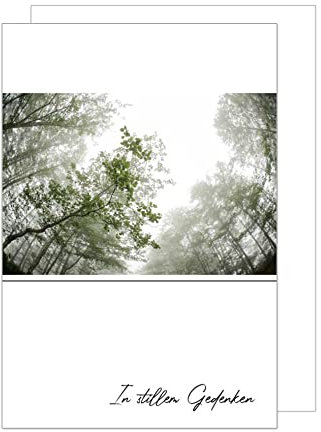 Edition Seidel Premium Trauerkarte mit Umschlag. Beileidskarte Trauer Karte in stillem Gedenken Baumkronen Himmel herzliches Beileid Abschied Teilnahme Mitgefühl (T1011 SW022)