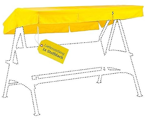 KETTtex EXKLUSIV Schaukeldach für Kettler Classic/Montana gelb 207x146 I Dach Hollywoodschaukel I UV-beständiges Schaukel-Dach I 100% Polyacryl I versch. Farben