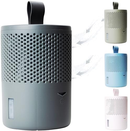 AbsoDry Duo Family - Deshumidificador silencioso sin electricidad - Para una mejor calidad del aire - Antihumedad armarios, sótano, baño, dormitorio - Deshumificadores de humedad - Gris oscuro