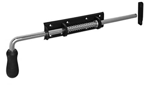 BRESKO Bolzenriegel Federriegel Türriegel Torriegel Schubriegel Grendelriegel Möbelriegel Türbeschlag (Schwarz, 420x50x190 mm)